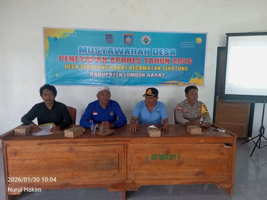 Pemerintah Desa Sekotong Barat tetapkan Peraturan Desa tentang Anggaran Pendapatan dan Belanja Desa Tahun 2026